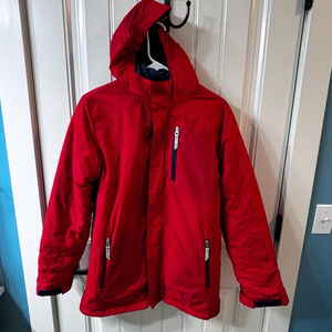 Boys Lands' End Red Blue 3 in 1 Puffer Jacket L NWT Navy Fleece